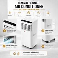 Climatiseur portable électrique sans installation, télécommande, déshumidification puissante, compresseur à fréquence variable