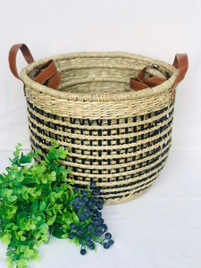 Wholesale 100% Natural Seagrass Storage <b>Basket</b> Handwoven <b>Wicker</b> with Handles Direct From Vietnam for Kitchen & <b>Laundry</b> Use - Product Image 6