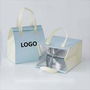 Bolsa Térmica Aislante Desechable Personalizada de Tela No Tejida con Logotipo, Bolsa Refrigerante con Forro de Papel de Aluminio para Comida para Llevar, Venta al Por Mayor - Product Image 1