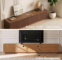 Meuble TV moderne du milieu du siècle, 86 pouces, en noyer, console de divertissement, grand meuble de rangement, étagères réglables pour salon