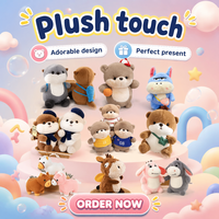 Vente en gros directe usine : Peluche Otter mignonne et douce de 24 cm avec béret et écharpe, prix de jeu d'arcade pour machine à pinces