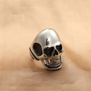 Skull <b>Ring</b> <b>Titanium</b> Steel Silver Men's Fashion Jewelry Gift Punk Style Geometric Design 280661 - Product Image 1
