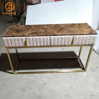 Foshan usine personnalisé luxe italien meubles de couloir marbre naturel beige blanc console table salon