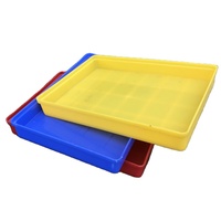 Plateau en plastique bleu solide de haute qualité 605*415*95mm, écologique, empilable, pour le stockage et l'alimentation des vers de farine