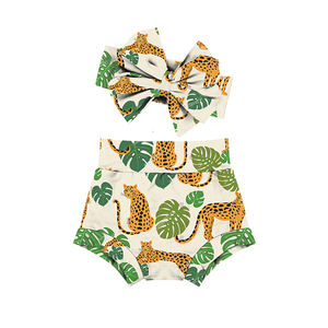 Productos de Moda: Pantalones Cortos de Cintura Alta para Bebés con Diadema de Lazo, Estampados de Arcoíris, Shorts para Niñas Pequeñas, Shorts de Boutique para Niñas - Product Image 3