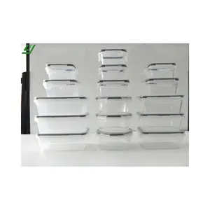 16 scatole di plastica quadrate per alimenti con chiusura a tenuta e coperchi stretti sono popolari in scatole di plastica trasparente quadrate per alimenti