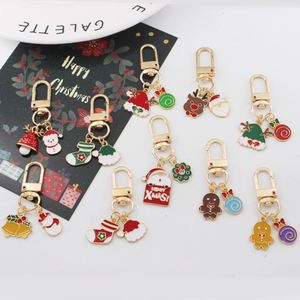 Hot Christmas Keychain Cute Santa Claus Elk Snowman Metal <b>Key</b> Chains <b>Key</b> <b>Rings</b> Cartoon Doll New Year Decor Xmas Enamel Keychain - Product Image 1