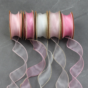 Chiffon Ribbon Spool Woven Floral Style For Cake Flower Packaging Gift Decor - Product Image 3