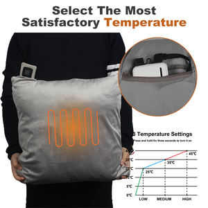 Almohada de Soporte Lumbar Eléctrica Calefactable de Poliéster 100% Reciclado, Retardante de Llama, Desmontable, Lavable, USB, Alivio de la Fatiga - Product Image 4