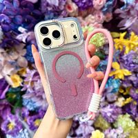 Funda Magnética Antideslizante con Purpurina para iPhone 18 Pro Max, Híbrida de TPU y PC, Protección Total, Antihuellas, Antigolpes