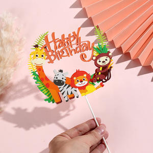 Carte d'insertion pour <span class=keywords><strong>gâteau</strong></span> en papier en forme d'animal de dessin animé, multi-occasions, <span class=keywords><strong>décoration</strong></span> de <span class=keywords><strong>gâteau</strong></span> d'anniversaire, ornements de <span class=keywords><strong>gâteau</strong></span>, fée dansante - Product Image 1