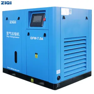 Acessível 10HP 10bar triângulo partida Refrigeração a ar único estágio Air Screw compressores sem óleo para a indústria em geral