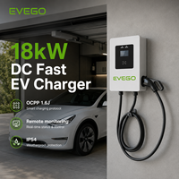 Station de recharge intelligente pour véhicules électriques EVEGO OCPP 2.0.1 Parking Lot 18kW IP55 208V Grid CCS2 RGB LED avec écran tactile 7 pouces, chargeur mural DC
