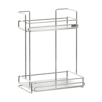 Étagère à épices double couche en acier inoxydable pour comptoir de cuisine, pour ranger les bouteilles d'huile et les pots de sauce