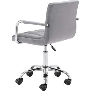 Silla de Oficina Moderna con Reposabrazos de Cuero Sintético, Respaldo Medio Ajustable, Silla Ejecutiva para Computadora de Hogar con Ruedas Giratorias de 360° - Product Image 6