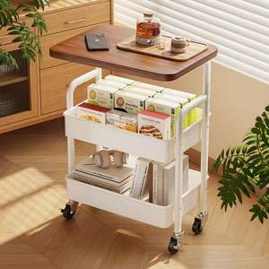 Chariot métallique multifonctionnel pour la maison, étagère de rangement mobile pour salle de bain, organisateur, étagère utilitaire - Product Image 5