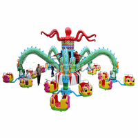 Manège Polyp Ride pour 40 personnes, 5 bras, 20 cabines, grand équipement d'amusement extérieur, certifié CE ISO, pour fêtes foraines et carnavals