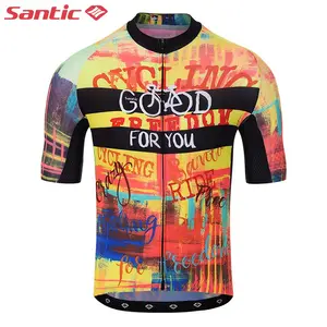 เสื้อเจอร์ซีย์ปั่นจักรยานสำหรับผู้ชายเสื้อขี่จักรยานพิมพ์ลายพิมพ์ซับลิเมชันของ Santic
