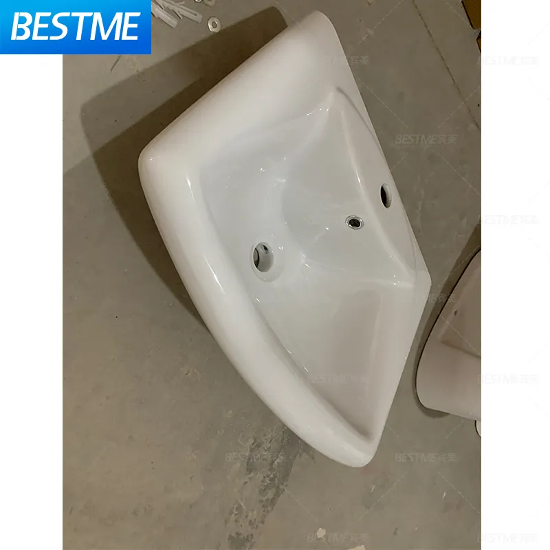 Lavelli in ceramica lavabo da bagno lavabo da pavimento con piedistallo di forma quadrata unico set di vanità per lavabo