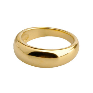 Europa e Stati Uniti in un semplice anello da donna semplice grande anello in oro liscio semplice gioielli di tendenza senza genere - Product Image 2