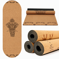Tappetino Antiscivolo in Sughero e Gomma Naturale con Design a Linee Posturali, Tinta Unita, Qualità Professionale per Esercizi e Yoga