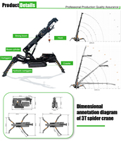 Mini-grue araignée sur chenilles CE EPA 3T pour la construction, prix, portée 10m, petite grue araignée sur chenilles 10 tonnes 5 tonnes