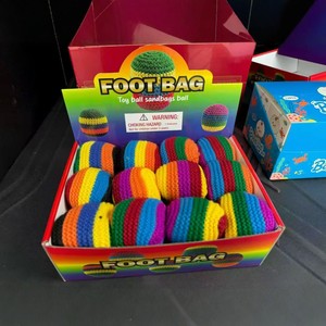 Bolsa de pie tejida para exteriores, estilo Hacky Sack, con diseño arcoíris, color aleatorio, para actividades al aire libre, malabares y juegos de patadas - Product Image 1