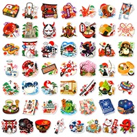 50 autocollants japonais de festival, logo de dessin animé, graffiti pour téléphone, ordinateur portable, décoration, autocollant mignon de culture japonaise