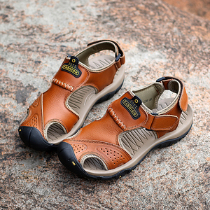 Sandales en <span class=keywords><strong>cuir</strong></span> pour hommes, chaussures en <span class=keywords><strong>cuir</strong></span> véritable, classiques, nouvelles, grandes tailles, sandales de plage, sandales gladiateur pour hommes, tongs - Product Image 6