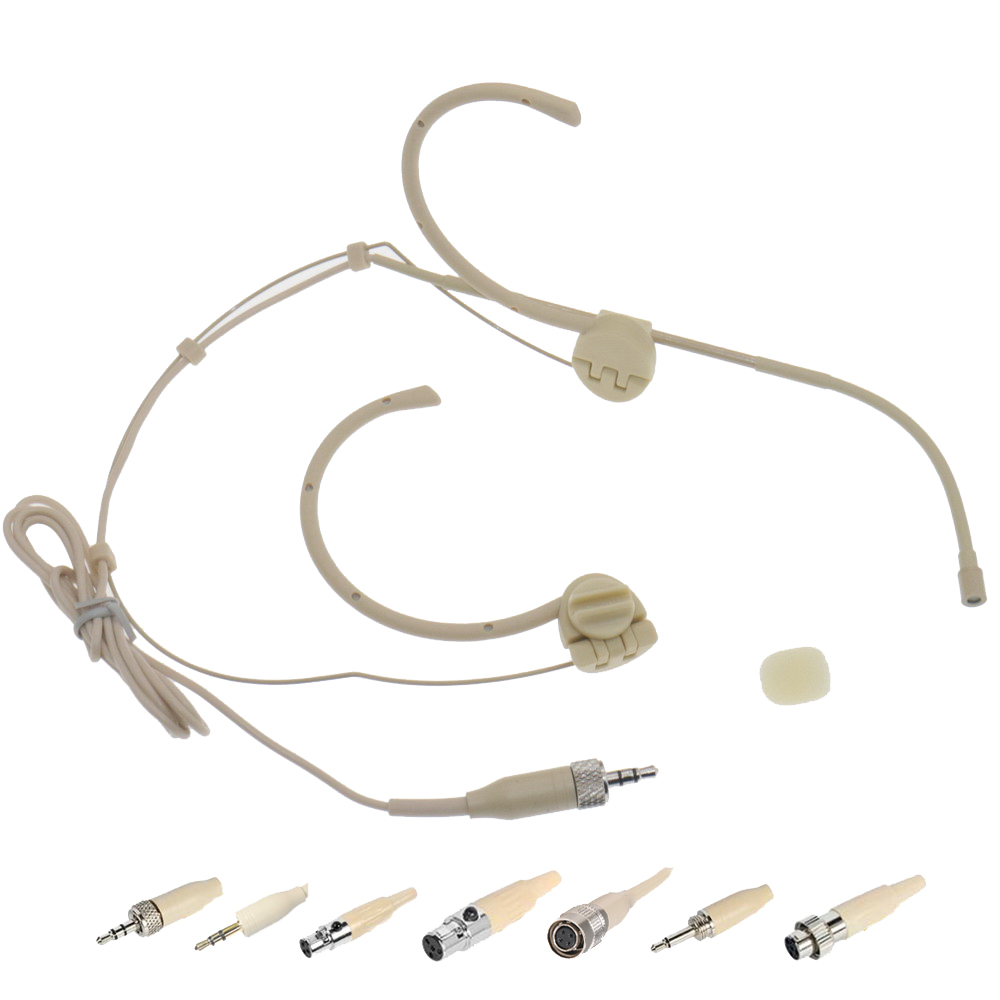 Microfono Auricolare Beige Doppio Gancio – Comodo, Leggero E Perfetto Per Sistemi Wireless