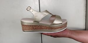 Summer Fashion Women's Wedge High Heel <b>Sandals</b> Round Toe Black Platform Open <b>Sandals</b> - Product Image 5