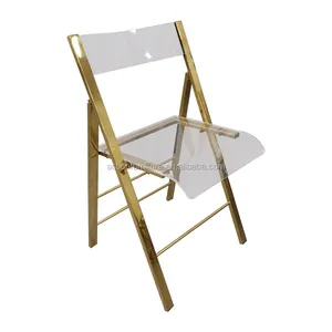 Акриловые пластиковые складные стулья с ножками из нержавеющей стали, оптовая продажа, свадебные стулья, современные обеденные стулья и набор столов для отеля