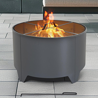 Poêle rond en fer noir sans fumée, foyer extérieur pour parc, moderne et simple, poêle à bois le plus vendu en Europe
