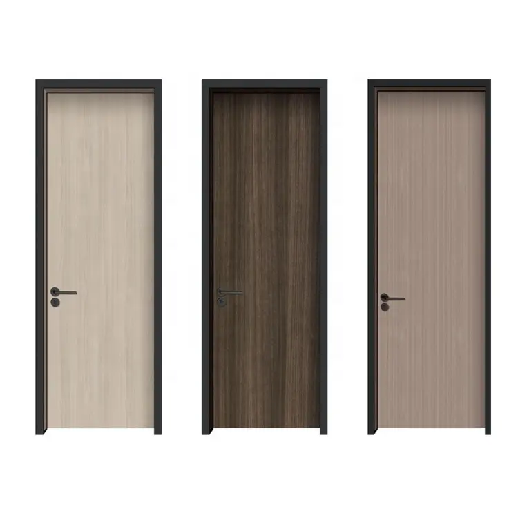 Porta de madeira única com moldura de luxo, quarto interior invisível, porta de alumínio com moldura oculta