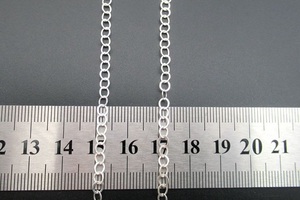 Cadena Redonda Brillante de Plata de Ley 925 <span class=keywords><strong>Giotto</strong></span> al por Mayor con Eslabones Redondos Planos para Accesorios de Collar DIY - Product Image 5