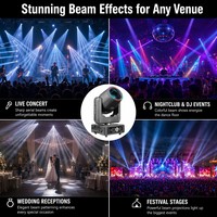 Luz Móvil de Cabeza con Haz de 230W 7R, Anillo LED Blanco, Prisma de 8 Facetas, DMX512 16CH 18CH para Club, Bar, Conciertos, Bodas, Escenarios