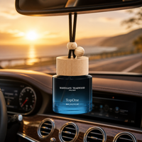 Diffuseur de parfum de luxe pour voiture TopOne, parfum bois de teck et acajou, longue durée, flacon en verre rechargeable avec joint de précision
