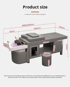 Luxe multifunctionele spa-hoofdhuidtherapiebed met Thaise massagefunctie, keramische shampoo-bak en moxibustie-verwarmer voor salon - Product Image 5