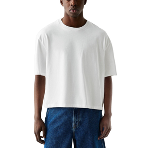 T-shirt en coton 100% tricoté uni surdimensionné pour homme SK Custom, 240GSM, logo imprimé, taille plus, grand et grand, épaules larges, coupe ample - Product Image 3