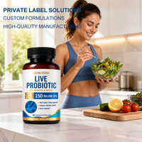 Capsules de Probiotiques Vivants OEM/ODM 150 Milliards d'UFC Prébiotiques Enzymes Digestives Inuline Fibres de Maïs Solubles pour le Soutien de la Santé Intestinale