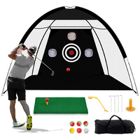 Red de golf de alta resistencia 10x7 pies con domo, juego completo con tapete de césped, 6 pelotas, objetivo de ojo de buey, estacas y tees, para interior y exterior, venta al por mayor OEM