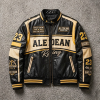 Chaqueta Bomber de Cuero con Logotipo Personalizado, Chaqueta Varsity Bordada con Parches, Ropa de Calle para Hombre, Resistente al Viento e Impermeable