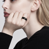 Bague plate en céramique haute technologie 6 mm Adi Jewelry, finition polie, minimaliste, unisexe, vente en gros de bijoux