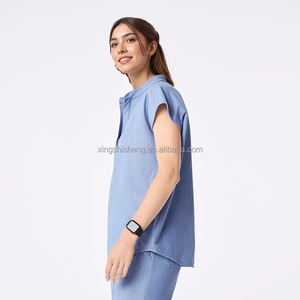 Elegante Uniforme Médico para Mujer, Color <span class=keywords><strong>Azul</strong></span> <span class=keywords><strong>Marino</strong></span>, Estilo Nuevo, Talla Grande, Logotipo Personalizado, Uniforme de Enfermería Suave - Product Image 2