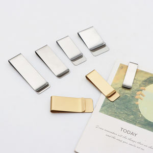 0,8 mm Dicke Akzeptiert Individuelles Laser-Logo Messing Gold Silber Schlanker Geldclip Edelstahl-Lesezeichen Als Geschenk für Geschäftspartner - Product Image 5