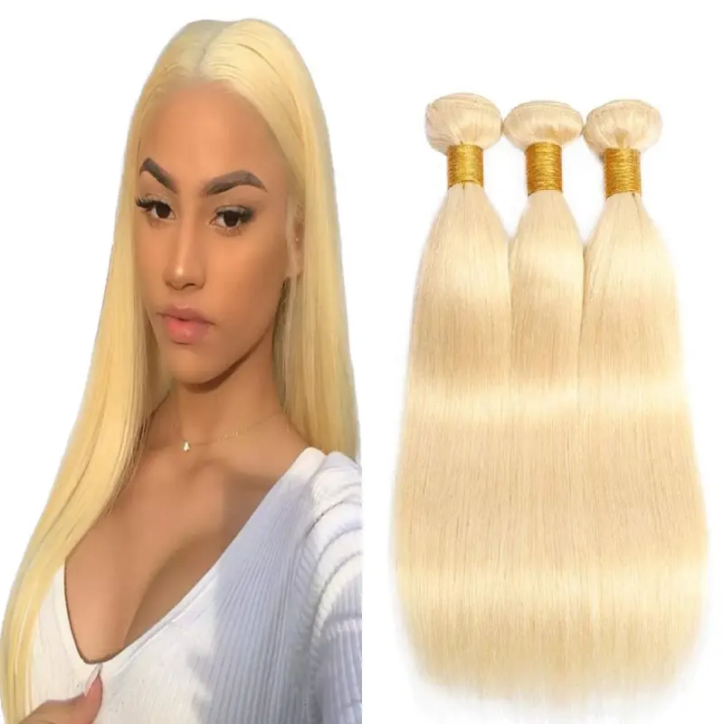 Luce di Lusso Prodotti di Grado 10A Non Trasformati 613 Dei Capelli Del Virgin Real Brasiliano Lisci Capelli Umani di 613 Bundle Con Chiusura