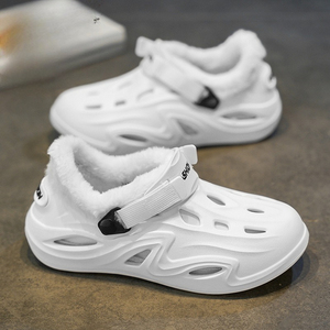Chaussons chauds en polaire pour hommes, chaussures décontractées à plateforme pour l'automne et l'hiver, <span class=keywords><strong>sabots</strong></span> et mules en fourrure pour femmes - Product Image 1