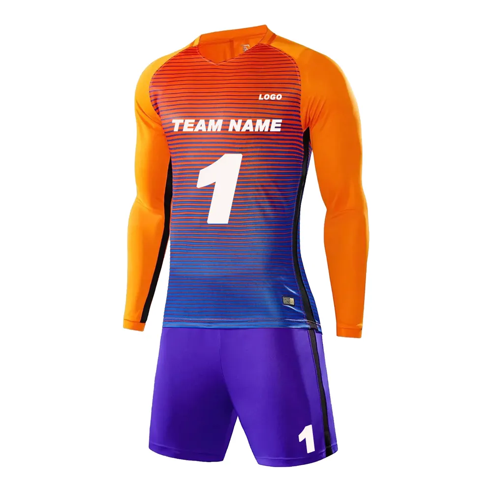 custom mens design youth long sleeve football shirt goalkeeper jersey soccer wear uniform