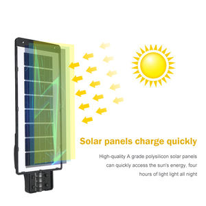 Lámpara de poste de aluminio para jardín, luces LED solares divididas de 90w y 120w para exteriores, pavimento, carretera y carretera - Product Image 3