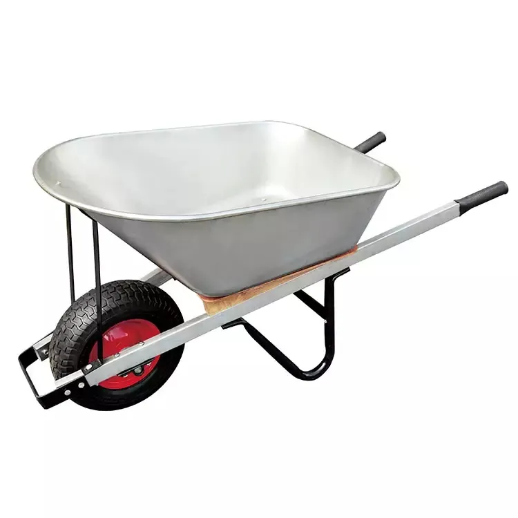 जस्ती गार्डन Wheelbarrow भारी शुल्क रंग ट्रे वायवीय व्हील बैरो WB8601